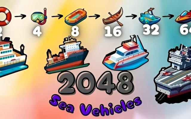 2048 Sea Vehicles - Merge Puzzle Game